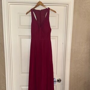 Azazie Burgundy Maxi Dress